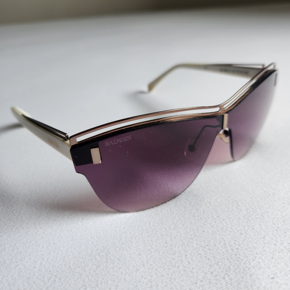 Balmain Gold Frame with Purple Lens Sunglasses